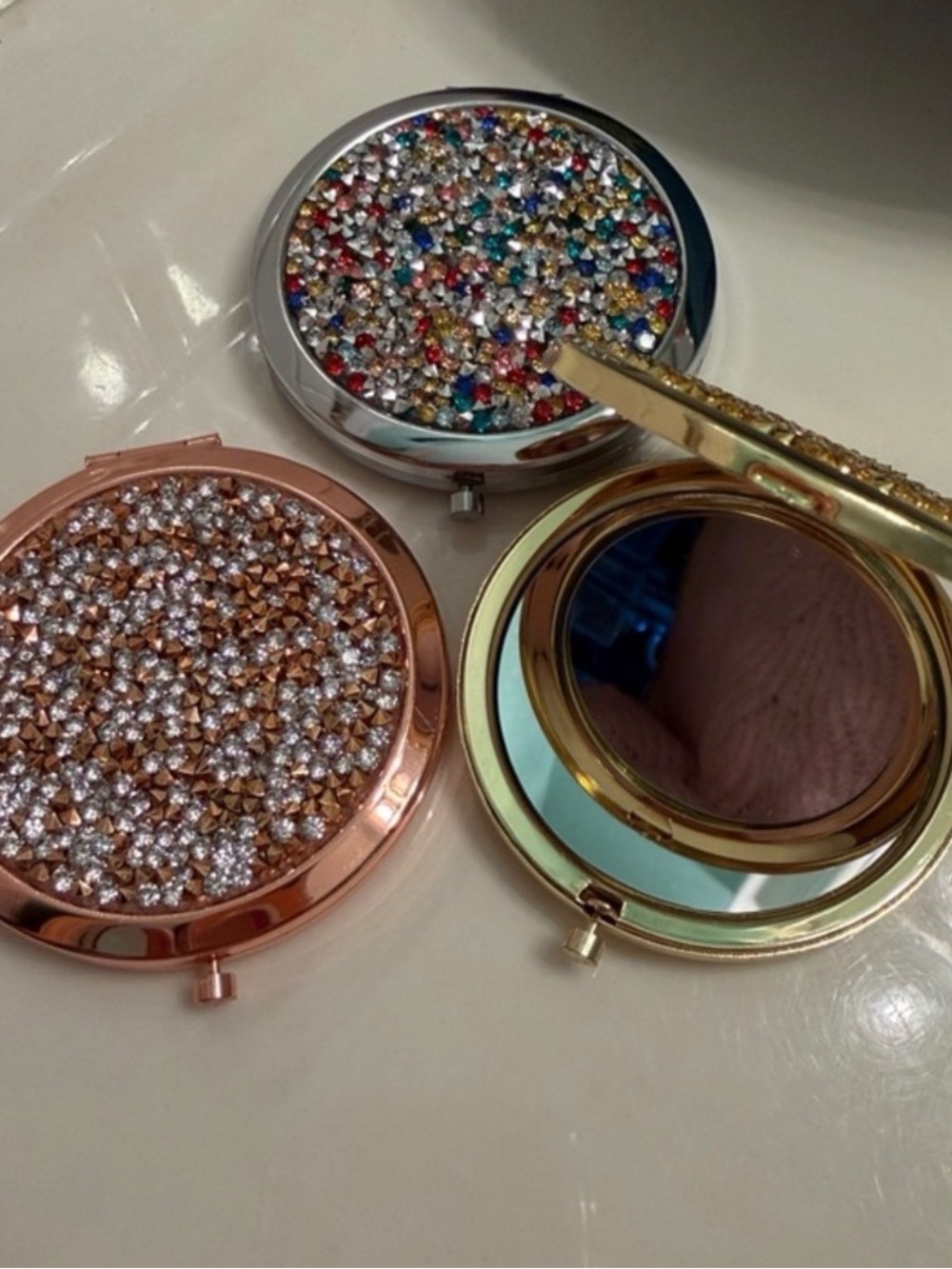 Compact Mirrors and Choose One - Rose Gold, Gold & Multicolor - Picture 2 of 2